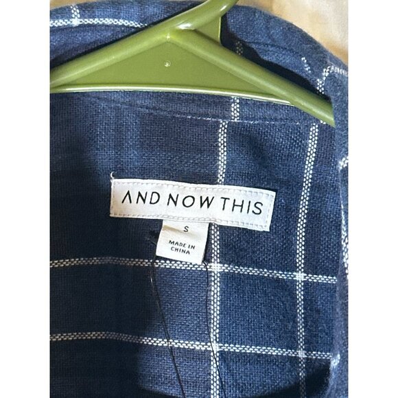 And Now This Mens Flannel Collared Button-Down Shirt - Blue - Size S - NWT - Picture 3 of 5